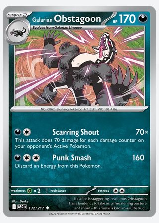 Galarian Obstagoon — catalogusbeeld