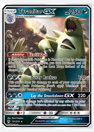 Tyranitar GX — catalogusbeeld