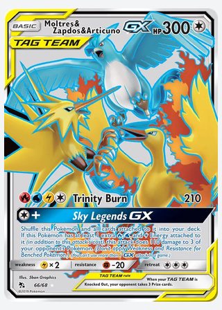 Moltres & Zapdos & Articuno GX — catalogusbeeld