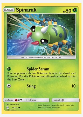 Spinarak — catalogusbeeld