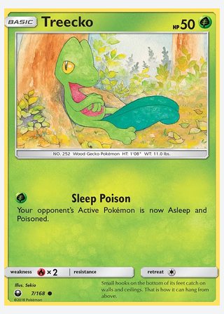 Treecko — catalogusbeeld