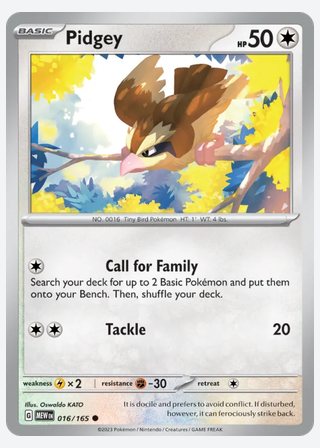 Pidgey — catalogusbeeld