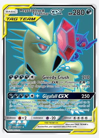 Mega Sableye & Tyranitar GX — catalogusbeeld