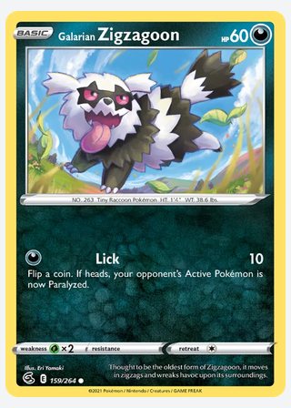 Galarian Zigzagoon — catalogusbeeld