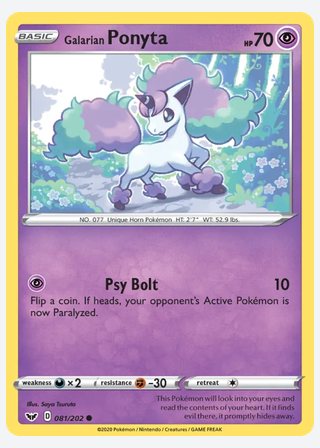 Galarian Ponyta — catalogusbeeld