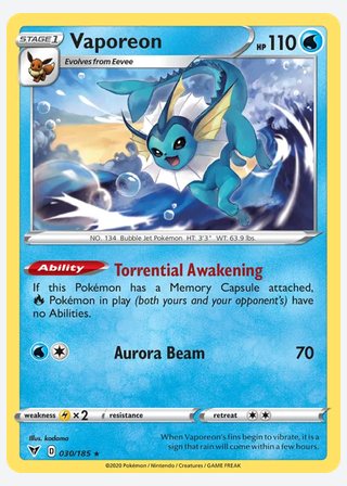 Vaporeon — catalogusbeeld