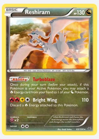 Reshiram — catalogusbeeld