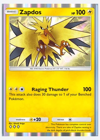 Zapdos — catalogusbeeld
