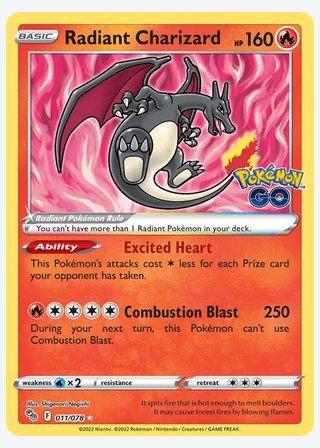 Radiant Charizard — catalogusbeeld