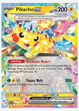 Pikachu ex — catalogusbeeld