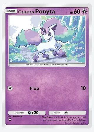 Galarian Ponyta — catalogusbeeld