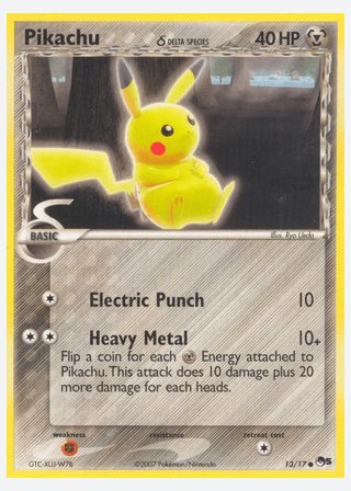 Pikachu δ — catalogusbeeld