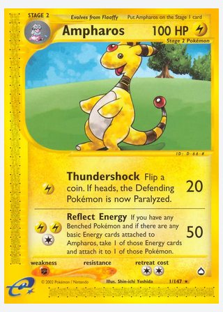 Ampharos — catalogusbeeld