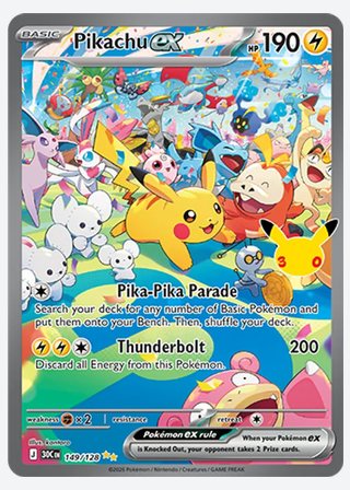Pikachu ex — catalogusbeeld