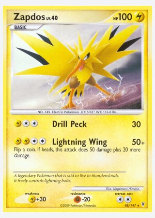 Zapdos — catalogusbeeld
