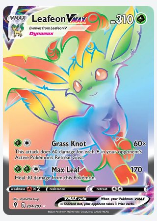 Leafeon VMAX — catalogusbeeld