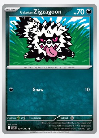 Galarian Zigzagoon — catalogusbeeld