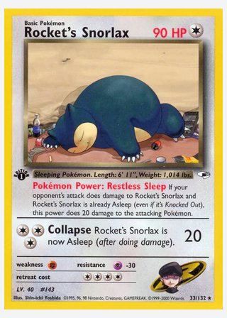 Rocket's Snorlax — catalogusbeeld
