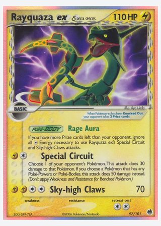 Rayquaza ex δ — catalogusbeeld
