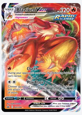 Blaziken VMAX — catalogusbeeld