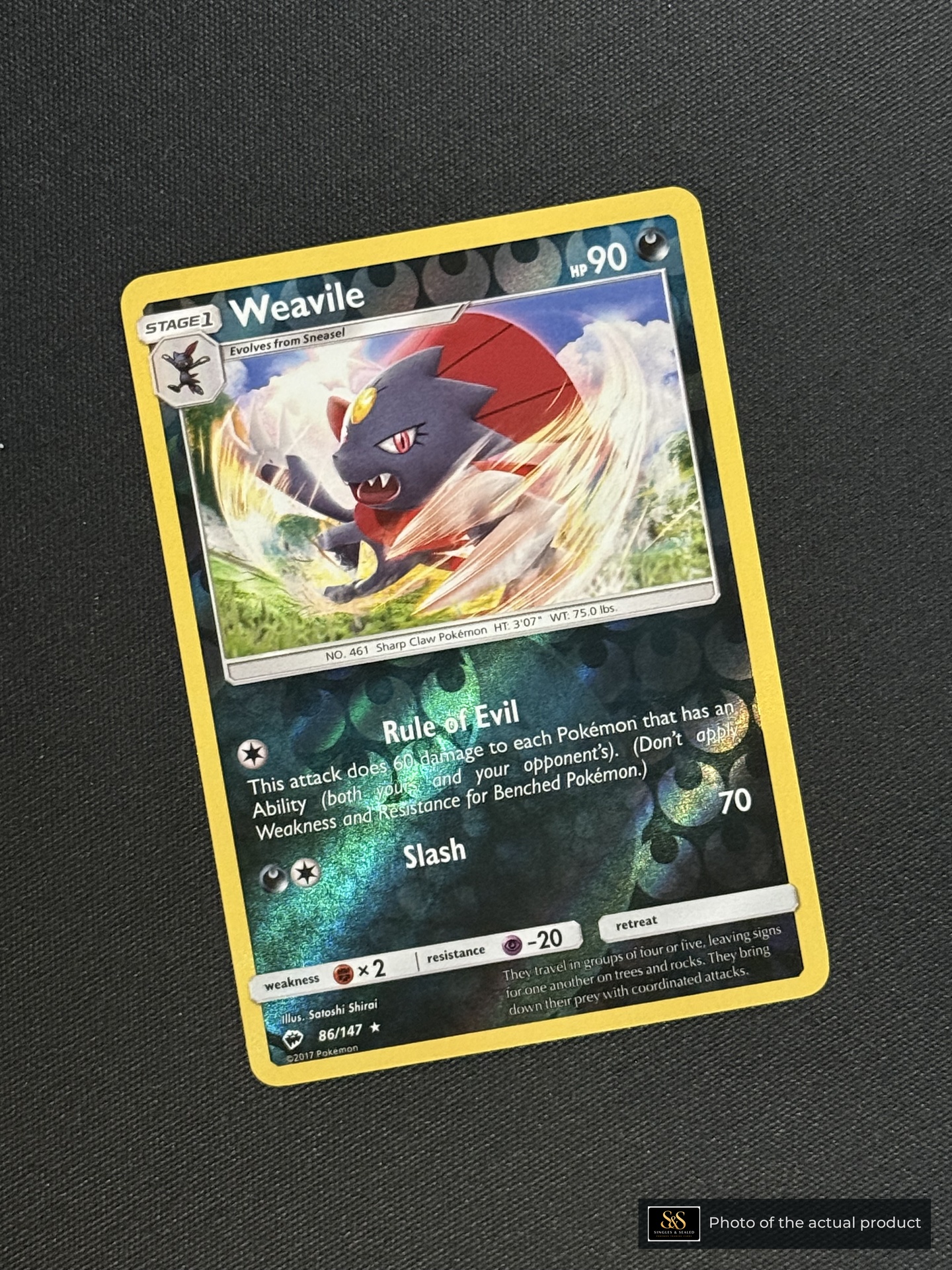 Weavile — echte voorzijde