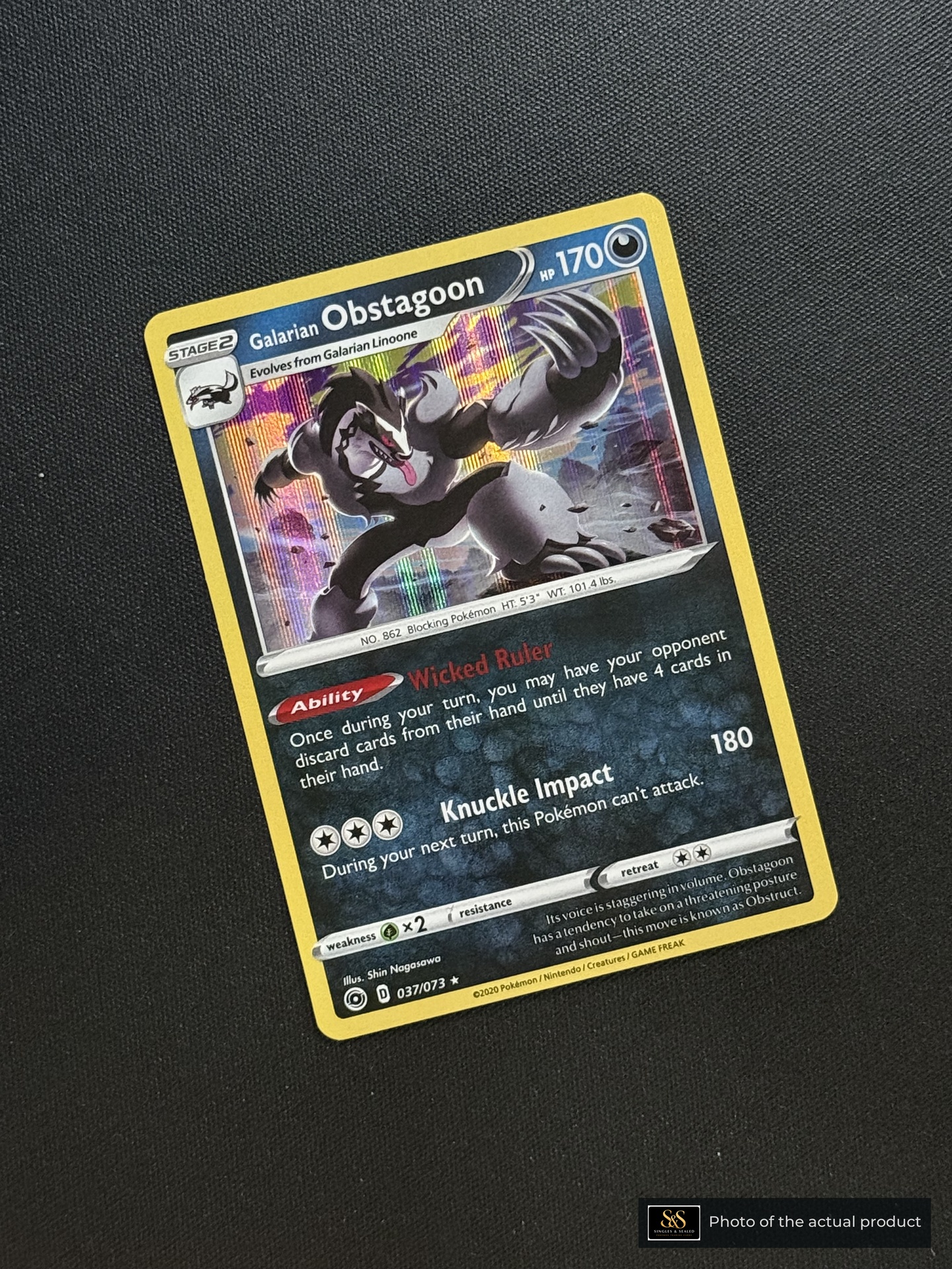 Galarian Obstagoon — echte voorzijde