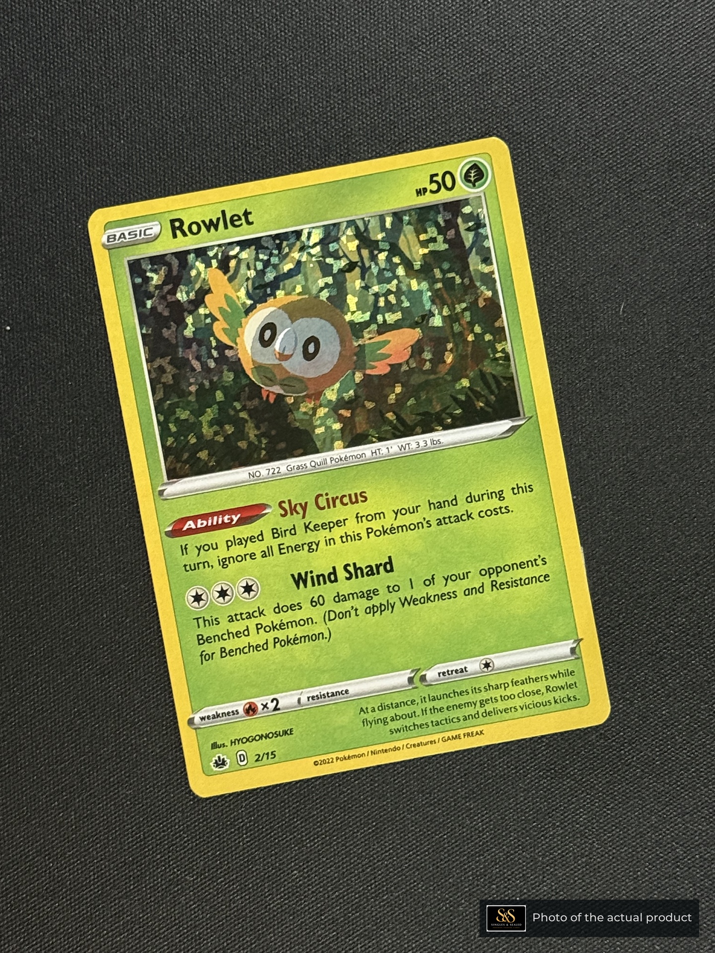 Rowlet — echte voorzijde