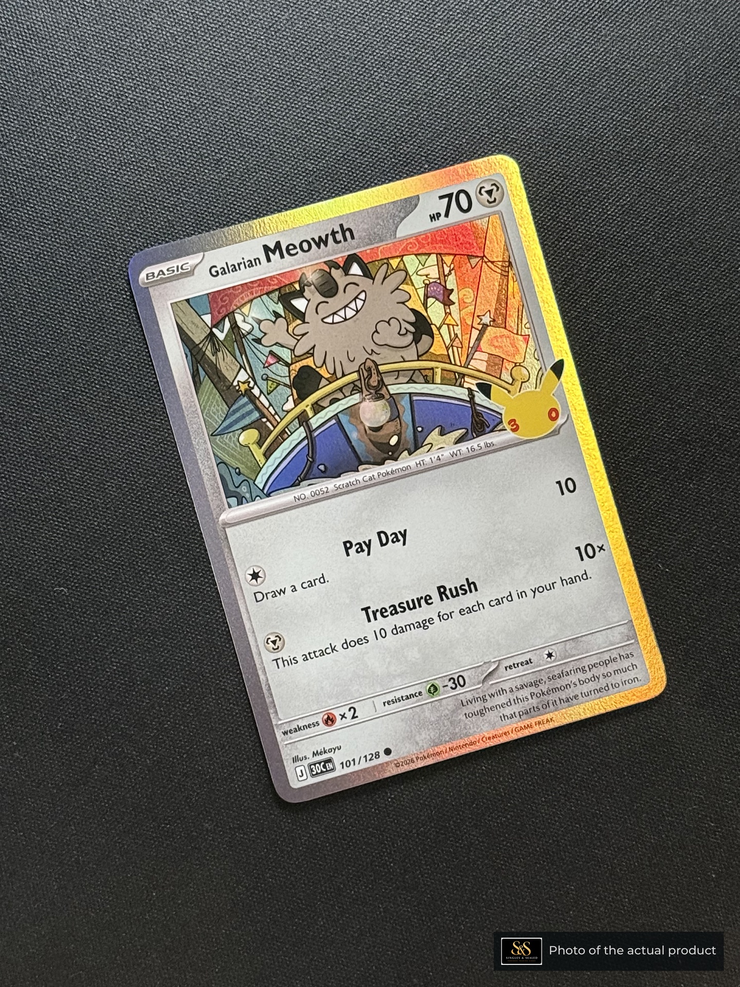Galarian Meowth — echte voorzijde