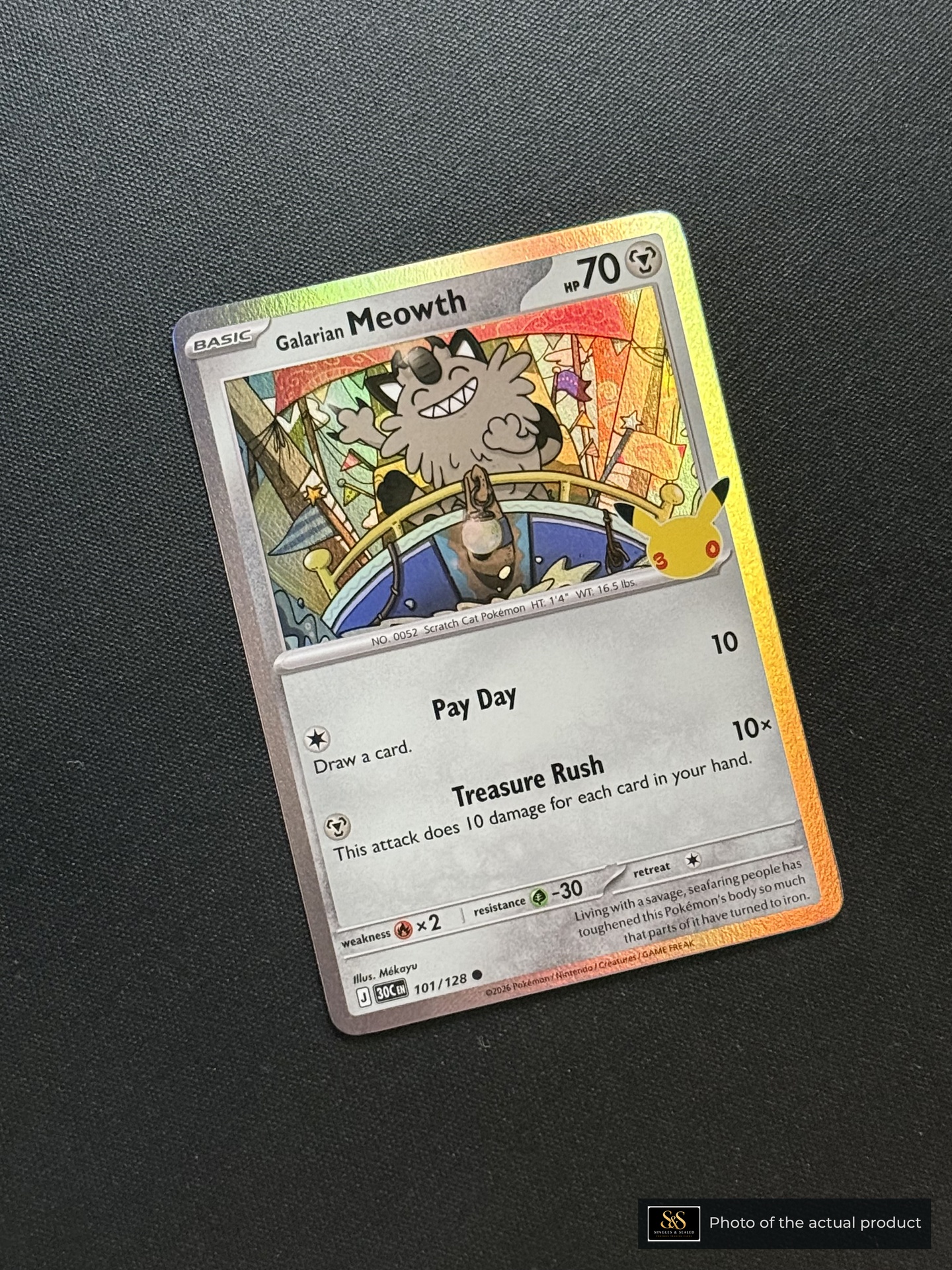 Galarian Meowth — echte voorzijde